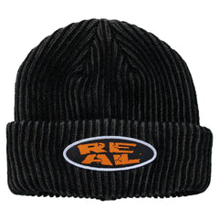 REAL CRUSHED CUFF BEANIE BLACK / CHARCOAL