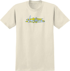 VENTURE PAID TEE NATURAL w/ YELLOW, BLUE & WHITE PRINTS