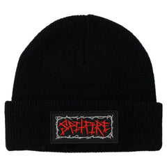 SPITFIRE GAS MASK SCRIPT PATCH CUFF BEANIE BLACK