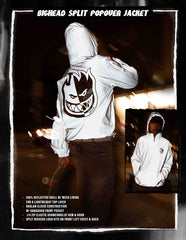 SPITFIRE BIGHEAD SPLIT POP OVER JACKET REFLECTIVE w/ BLACK PRINTS