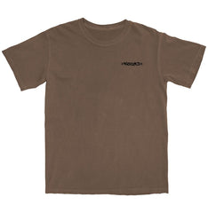 KROOKED BRUSH SKRIPT EMB RINGSPUN TEE ESPRESSO (GARMENT DYE) w/ WHITE EMBROIDERY