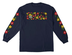 KROOKED SWEATPANTS FLOWER SLEEVE L/S TEE NAVY w/ MULTI COLOR PREMIUM PRINTS