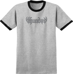 THUNDER CATALYST RINGER TEE HEATHER GREY / BLACK w/ GREY TONAL PRINT