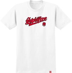 SPITFIRE BASEBALL BIGHEAD TEE WHITE w/ RED, BLACK & WHITE PRINT