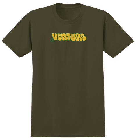 VENTURE THROW TEE MILITARY GREEN w/ YELLOW & GREEN PRINT