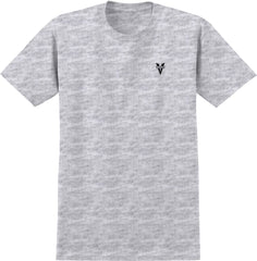 VENTURE HERITAGE EMB TEE ASH GREY(HEATHER) w/  BLACK EMBROIDERY