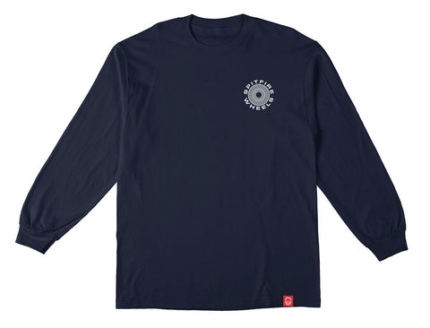 SPITFIRE CLASSIC '87 SWIRL FILL L/S TEE NAVY W/ WHITE & BLACK PRINTS