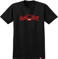 SPITFIRE BIGHEAD TONER TEE BLACK w/ RED, BLACK & WHITE PRINT