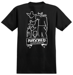KROOKED COMPLEX TEE BLACK w/ WHITE PRINTS