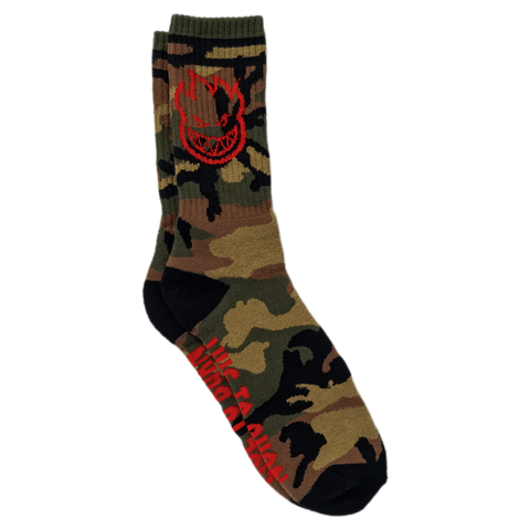SPITFIRE BIGHEAD SOCK WOODLAND CAMO / RED / BLACK