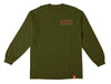 SPITFIRE GAS MASK L/S TEE MILITARY GREEN w/ MULTI COLOR PRINTS