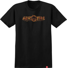 SPITFIRE OLD E DROP FLAME FILL TEE BLACK w/ MULTI COLOR PRINT