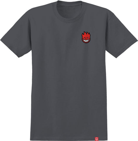 SPITFIRE LIL BIGHEAD FILL TEE CHARCOAL (SOLID) w/ RED, BLACK & WHITE PRINT