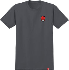 SPITFIRE LIL BIGHEAD FILL TEE CHARCOAL (SOLID) w/ RED, BLACK & WHITE PRINT