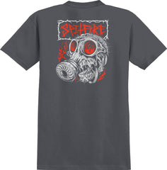 SPITFIRE GAS MASK TEE CHARCOAL(SOLID) w/ MULTI COLOR PRINTS