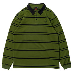 SPITFIRE BIGHEAD RUGBY SHIRT OLIVE / BLACK w/ BLACK EMBROIDERY