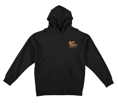 ANTIHERO HOMERS HEAVYWEIGHT HOOD BLACK w/ MULTI COLOR PRINTS
