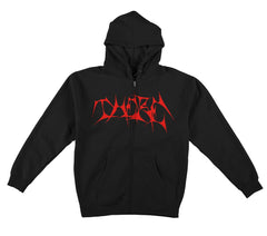 THERE PMO ZIP HOOD BLACK w/ RED PRINT