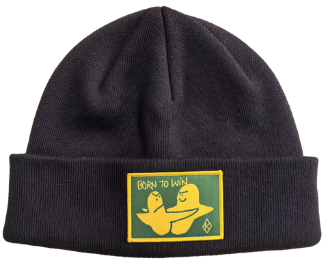 KROOKED BORN TO WIN CUFF BEANIE BLACK