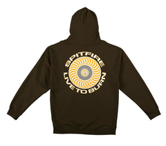 SPITFIRE CLASSIC '87 SWIRL LTB ZIP HOOD BROWN w/ WHITE & GOLD PRINTS