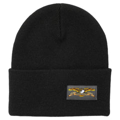 ANTIHERO FULL EAGLE LABEL FINE KNIT CUFF BEANIE BLACK / GREY