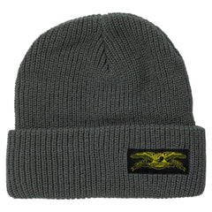 ANTIHERO STOCK EAGLE LABEL CUFF BEANIE CHARCOAL / YELLOW