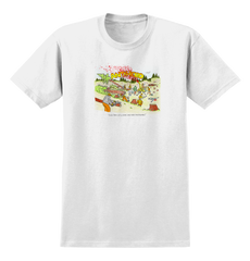 ANTIHERO POROUS WALKER TEE WHITE w/ MULTICOLOR PRINT