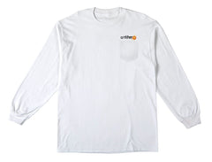 ANTIHERO I FARTED IN YOGA L/S POCKET TEE WHITE w/ MULTI COLOR PRINTS