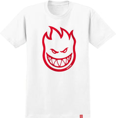 SPITFIRE BIGHEAD TEE WHITE w/ RED PRINT
