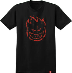 SPITFIRE BIGHEAD TORN TEE BLACK w/ RED PRINT