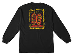 ANTIHERO KTNT L/S TEE BLACK w/ YELLOW & RED PRINTS