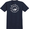 ANTIHERO PIGEON MOTION POCKET TEE NAVY w/ WHITE PRINTS