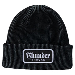 THUNDER SCRIPT PATCH CUFF BEANIE GREY / BLACK / WHITE