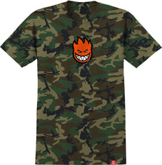 SPITFIRE BIGHEAD MID FILL TEE FOREST CAMO w/ ORANGE, WHITE & BLACK PRINT