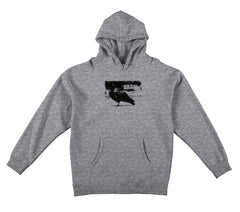 ANTIHERO LIL GREASY HEAVYWEIGHT HOOD HEATHER GREY w/ BLACK TONAL PRINT