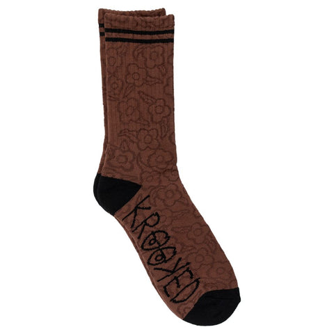 KROOKED MULTI FLOWERS SOCK BROWN / BLACK