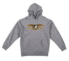 ANTIHERO EAGLE YOUTH HOOD GREY HEATHER w/ BLACK MULTI COLOR PRINT