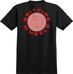SPITFIRE CLASSIC '87 SWIRL FILL TEE BLACK w/ RED & WHITE PRINTS