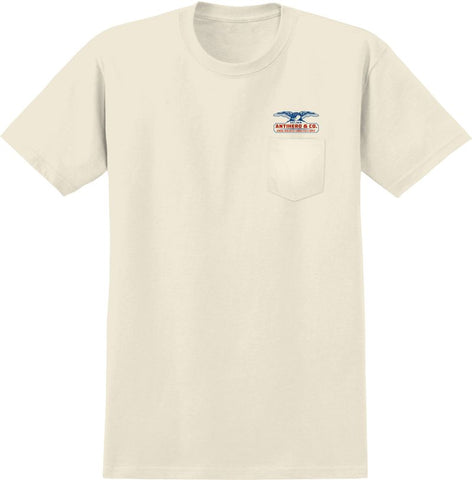 ANTIHERO PIGEON MASH II POCKET TEE NATURAL w/ MULTI COLOR PRINTS