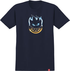 SPITFIRE CHROME BIGHEAD TWO TONE TEE NAVY W/ MULTI COLOR PRINT