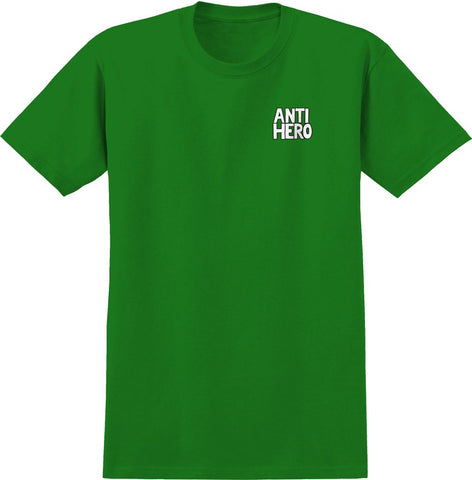 ANTIHERO DAAN FIRST RINGSPUN TEE KELLY GREEN w/ MULTI COLOR PREMIUM PRINTS