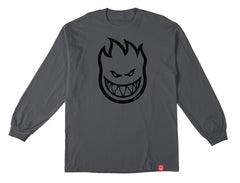 SPITFIRE BIGHEAD L/S TEE CHARCOAL (SOLID) w/ BLACK PRINT