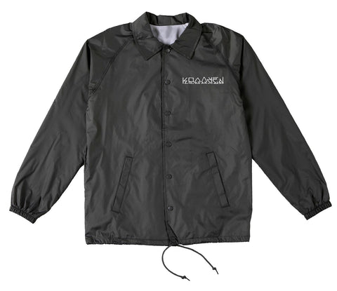 KROOKED TARRAGON WINDBREAKER JACKET BLACK w/ WHITE PRINTS