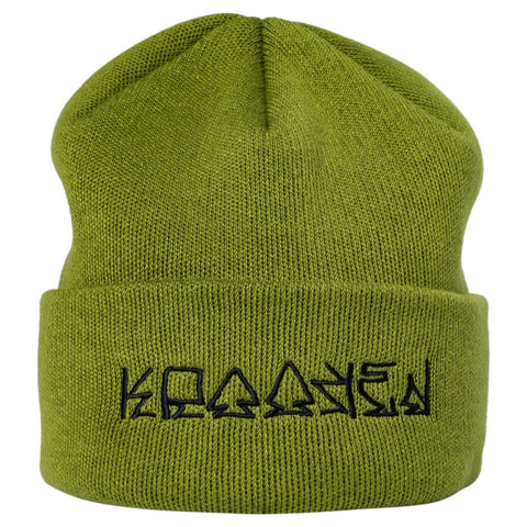 KROOKED TARRAGON SCRIPT CUFF BEANIE OLIVE