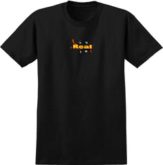 REAL DEKNOBBER TEE BLACK w/ MULTI COLOR PRINT