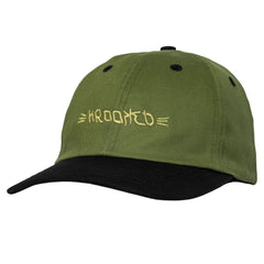 KROOKED BRUSH SKRIPT STRAPBACK OLIVE / BLACK