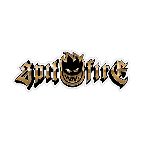 SPITFIRE GOLD CHROME STICKER MED
