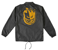 SPITFIRE BIGHEAD SPLIT DOUBLE WINDBREAKER JACKET BLACK w/ YELLOW PRINTS