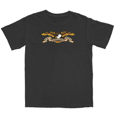 ANTIHERO EAGLE GARMENT DYED TEE BLACK w/ MULTI COLOR PRINT
