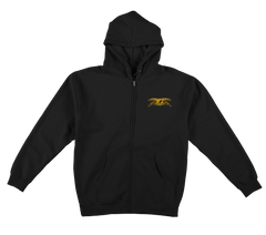 ANTIHERO BASIC EAGLE EMB ZIP HOOD BLACK w/ YELLOW EMBROIDERY